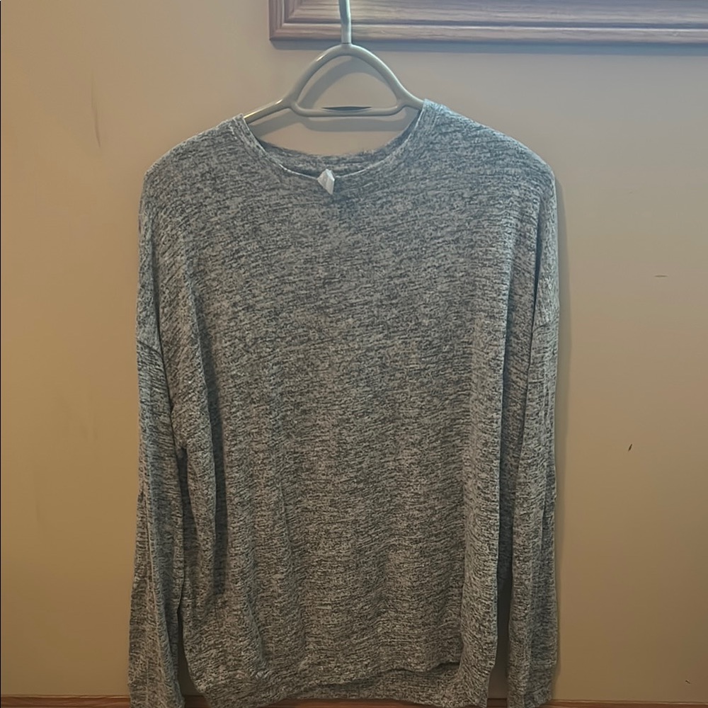 Athleta Gray Crew Neck Sweater Lightweight Knit